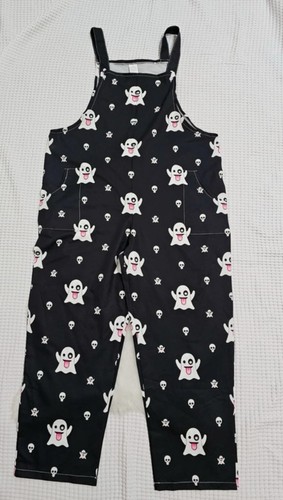 Schwarze latzhose mit geister - latzhose,