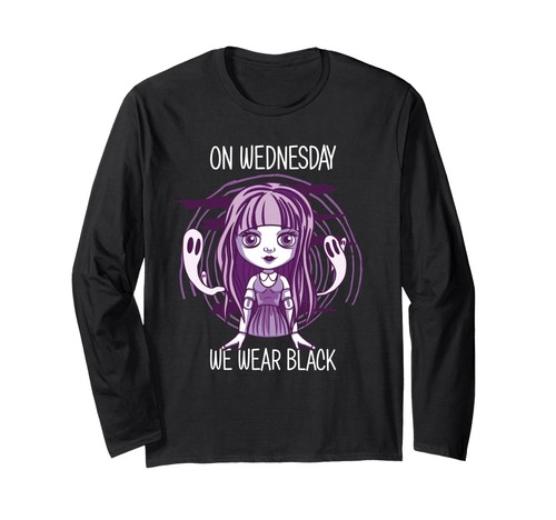 Schwarzes gothic langarmshirt - schwarzes,