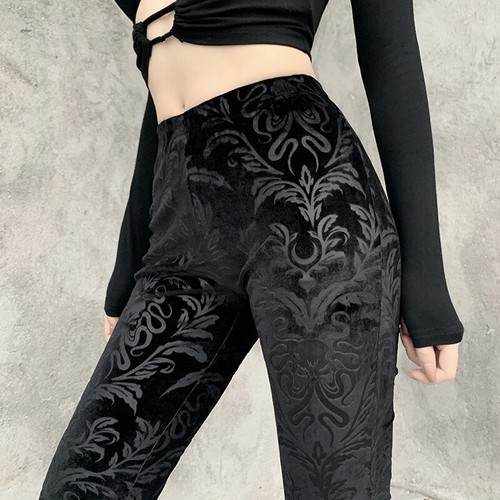 Damen blumenmuster samt - blumenmuster, glocke