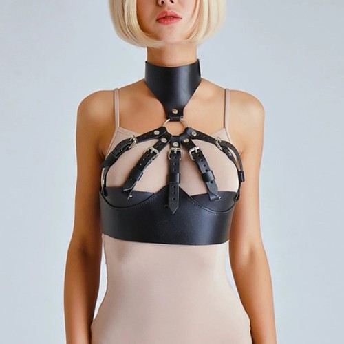 Damen gothic punk harness top - damen,