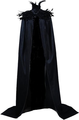 Gothic cape schwarz - samt, mit