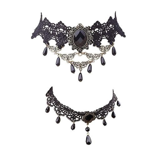 Gothic halskette set schwarz - gothic,
