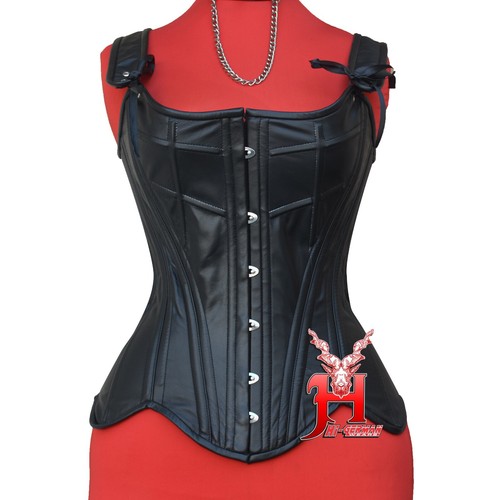 Vollbrustkorsett schwarz leder - vollbrustkorsett,