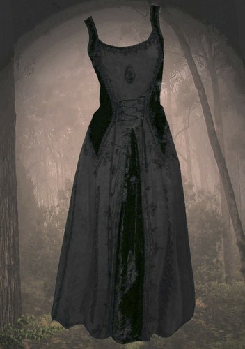 Gothic mittelalter kleid samt - mittelalter,