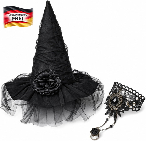 Hexenhut damen gothic - hexenhut, set