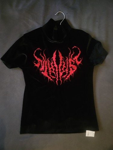 Gothic shirt samt schwarz - gothic,