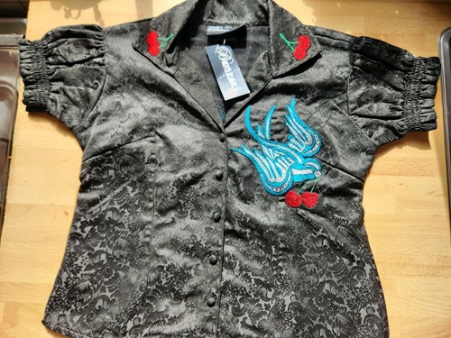 Rockabilly gothic bluse - rockabilly/gothic,