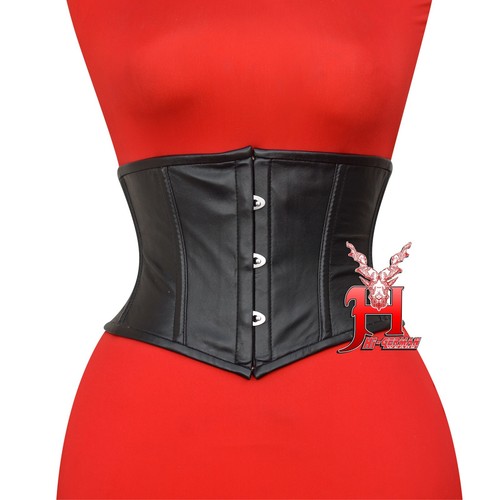 Taillen corsage schwarz - schwarz, leder