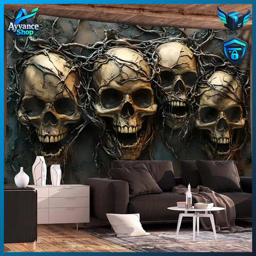 Wandteppich totenkopf design - wandteppich,