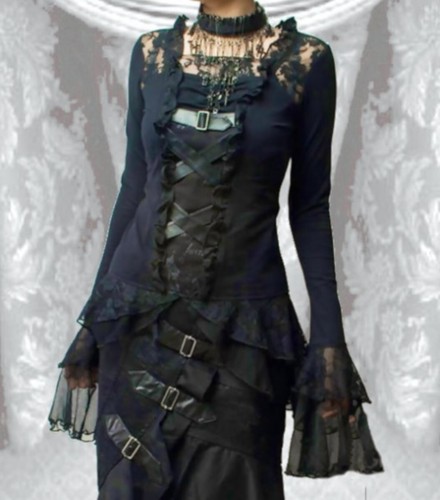 Steampunk gothic buckles lace - steampunk,