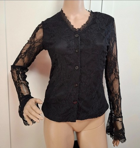 Schwarze spitzen damen bluse - spitzen,