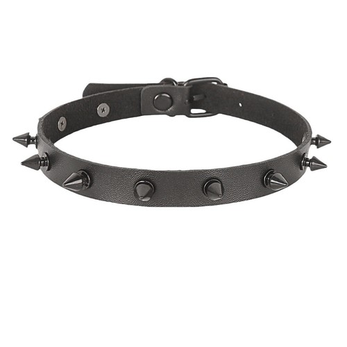 Gothic nietenhalsband schwarz - gothic,