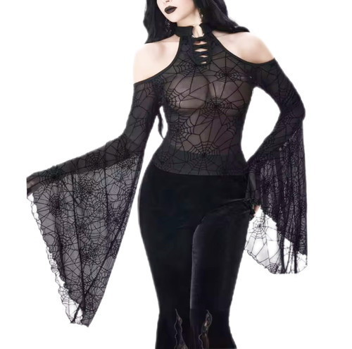 Gothic spitzenbluse - gothic,