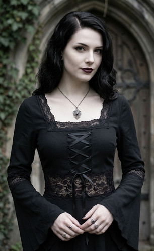 Edles jersey gothic blusen - gothic,