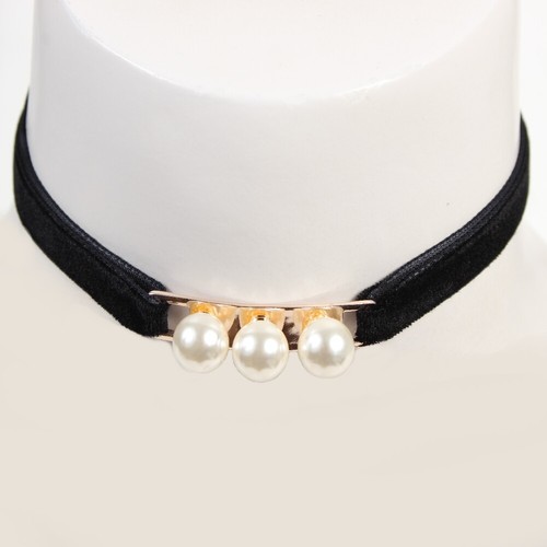 Gothic samthalsband strass - gothic,